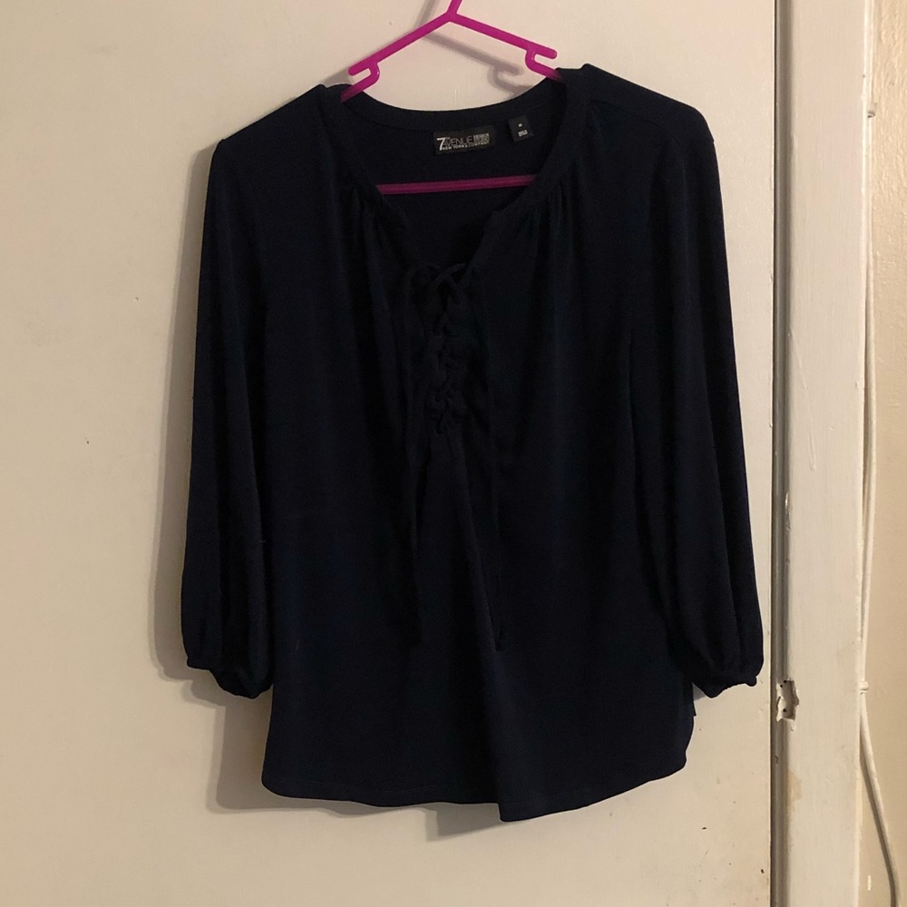 7th Avenue brand, size M, navy blue blouse.